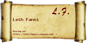 Leth Fanni névjegykártya